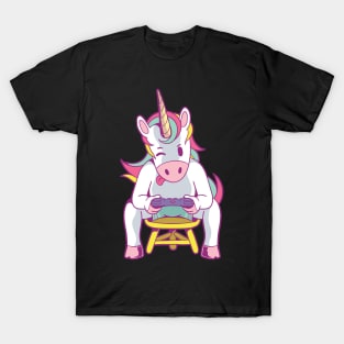 Cute Unicorn Gaming Gift Idea Gamer Geek T-Shirt